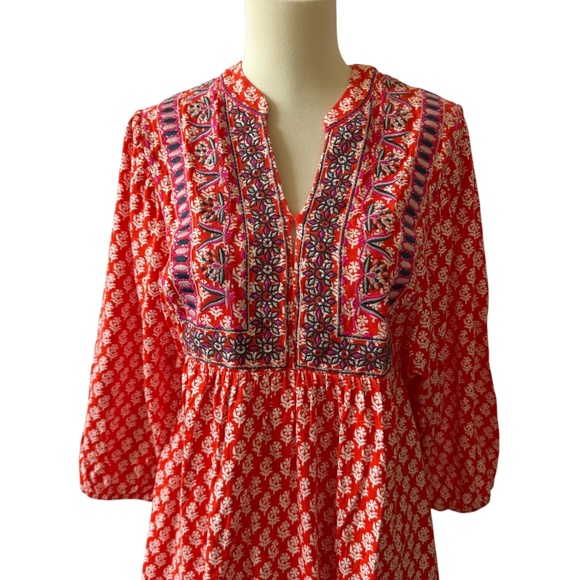 BODEN DRESS MODAL BLD EMBROIDERY PULL ON FLORAL BOHO ARTSY COTTAGECORE WHIMSY 8R - Picture 3 of 12